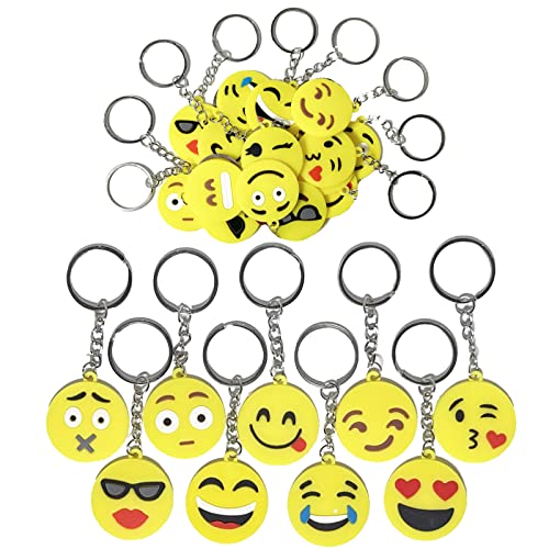 Mini porte-clés Emoji Emoticon mignon,Novelty Emoji pour enfants et adultes fête d'anniversaire faveurs, fournitures de fête décorations,Fashion smiley pendentif petit cadeau Cover
