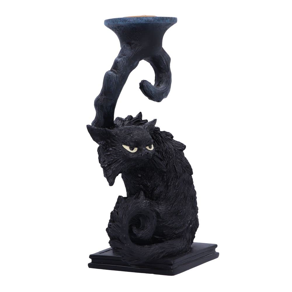 Nemesis Now Świecznik z czarnym kotem, czarny, 18,5 cm