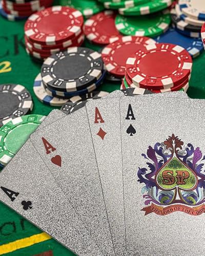 Luxus-Pokerkarten, 54 Karten, silberfarben, wasserfest, holografisches Muster, Premium-Finish – Bild 3