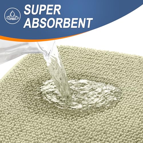 Image of OLANLY Thick Memory Foam Bath Mat Rug 30x20, Extra Soft Absorbent Bathroom Rug, Quick Dry Bath Mats, Non-Slip, Machine Washable Carpet for Bathroom, Tub and Shower, Home Decor Accessories, Vanilla