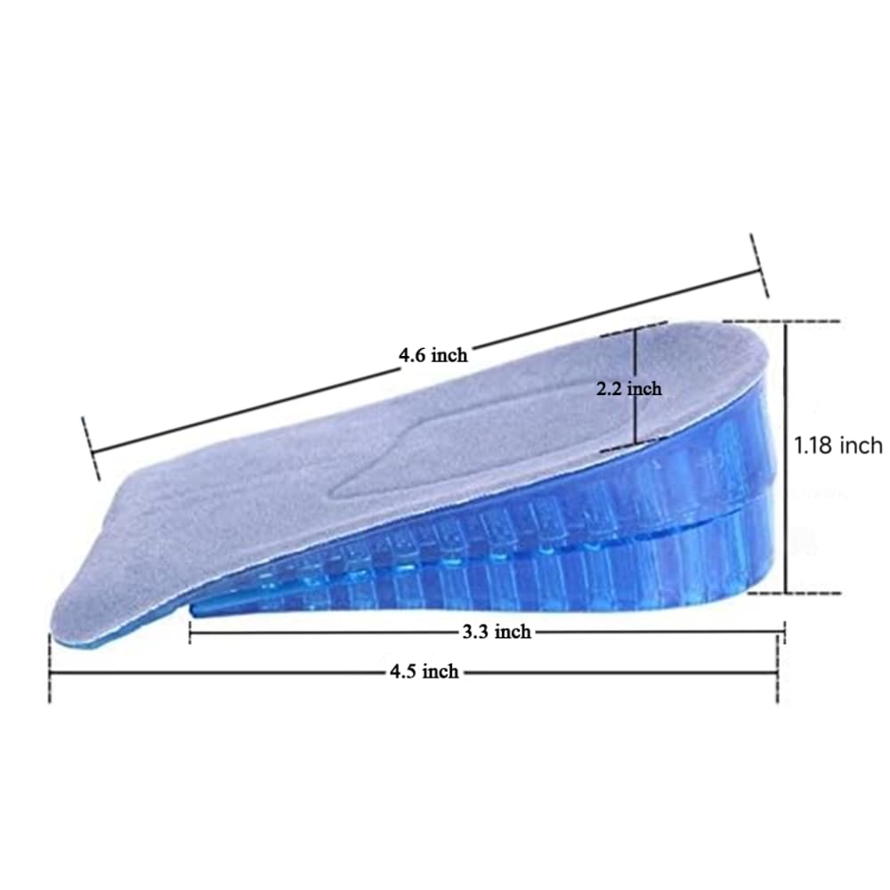 Photo 1 of Topwon 1.8'' Two Layers Height Increase Taller Shoe Gel Insole Blue