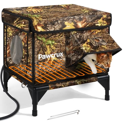 Weatherproof Heated Cat House for Outdoor in Winter, Heated Cat