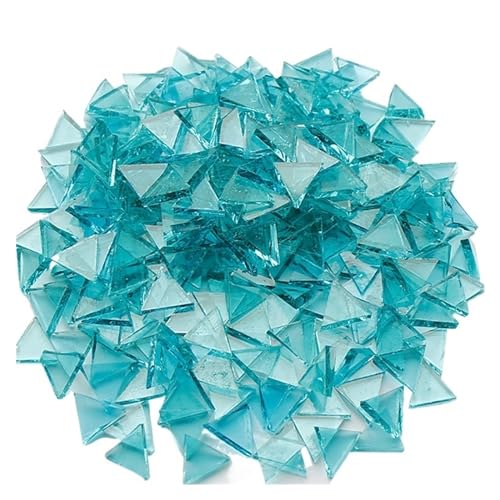 Tesselles mosaique Mosaïque en verre Transparent, Triangle teint, pièce de mosaïque à faire soi-même, pierre de fabrication, 100g Mosaique verre (Color : H)