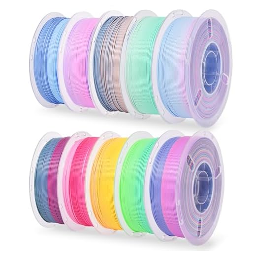 RAMBERY Matte Rainbow PLA 3D Printer Filament Bundle, 10 Colors Total 10kg, 1.75mm Multicolor Gradient 3D Printing Filament for Most FDM 3D Printers, 1KG Spool (2.2lbs) x 10 PCS