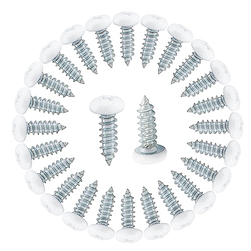 LifCratms 120Pcs #8 x 1/2" White Stainless Steel Pan Head Screws - Self-Tapping, Phillips, Sheet Metal Screws