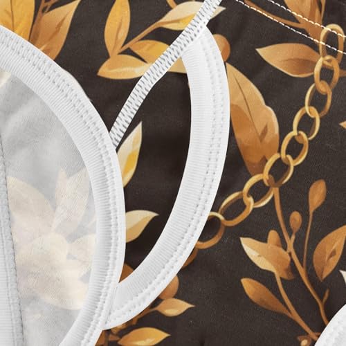 KLL Golden Chain Pattern on Black Background Toddler Boy Comfort Briefs Cute Children Undies 5