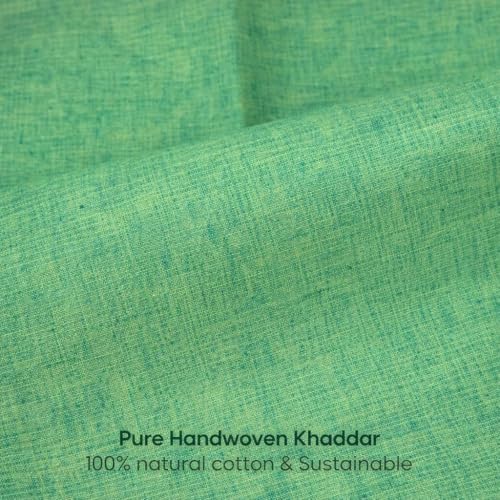 Image of Unstitched Cotton Fabric for Men and Women - Light Weight Trending Self Pattern Khadi Cotton Fabric Material (3.5 Meter, Greenish Yellow)