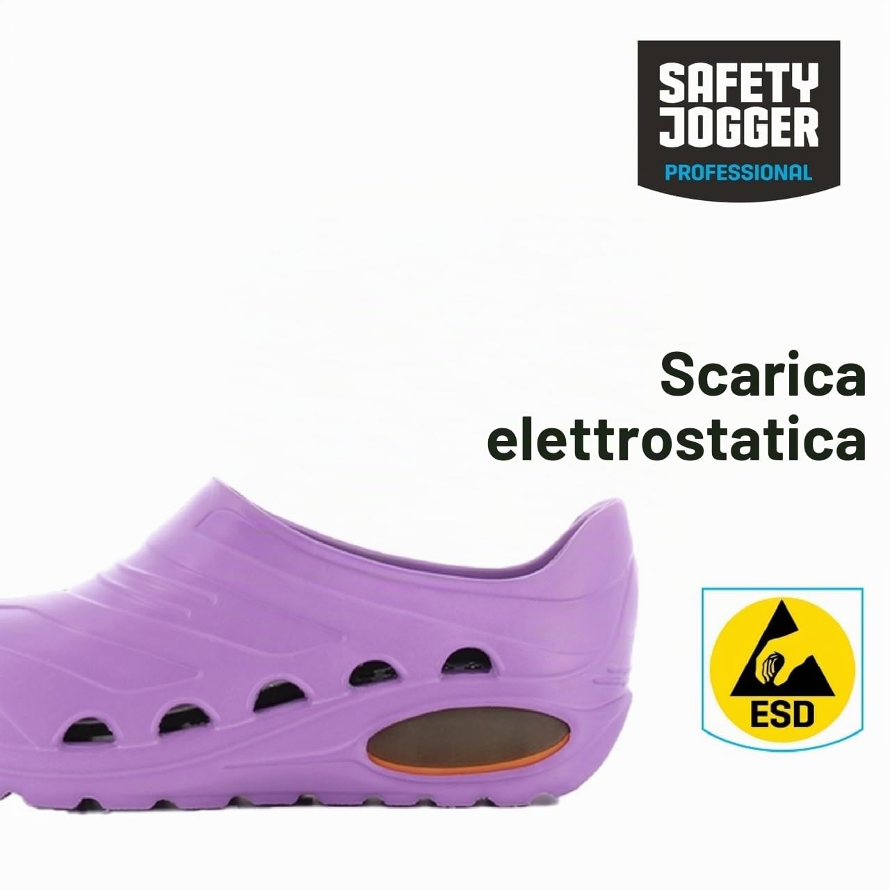 Oxypas Safety Jogger Scarpe da Lavoro da Donna – Antistatiche e Antiscivolo Scarpe Antinfortunistiche da Uomo, Zoccoli Leggeri per Medicina, Cura e Gastro, antibatteriche, Lilla, 43/44 EU