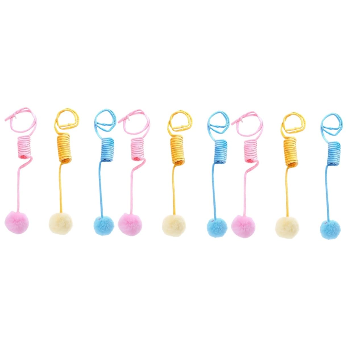 Milisten 9 Piezas Bola de Conejito de Primavera Bolas de de Peluche de Gato de Peluche con Ventosa de muelles Juguetes Gatito de burlas Bolas de Gato el Gato Pista