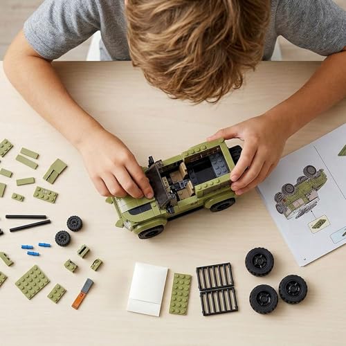 Image of GRIPZ Grid Car Building Blocks Set for Kids 6+ | DIY Construction Toy Vehicles | Educational STEM Building Kit | Creative Brick Toy Set for Boys & Girls (Warden XE)