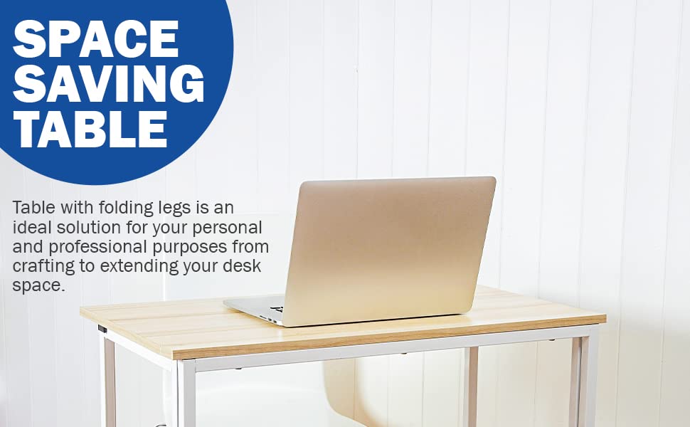 Folding Utility Table SpaceSaving Desk already assembled just fold