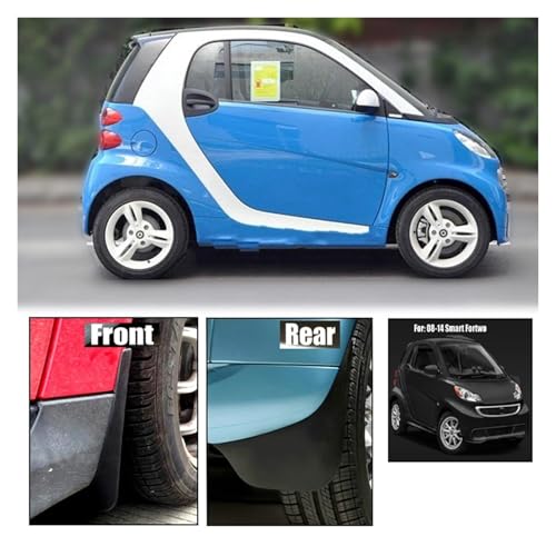 Bavettes garde-boue Smart 451 protection robuste 4 pièces noir - 2