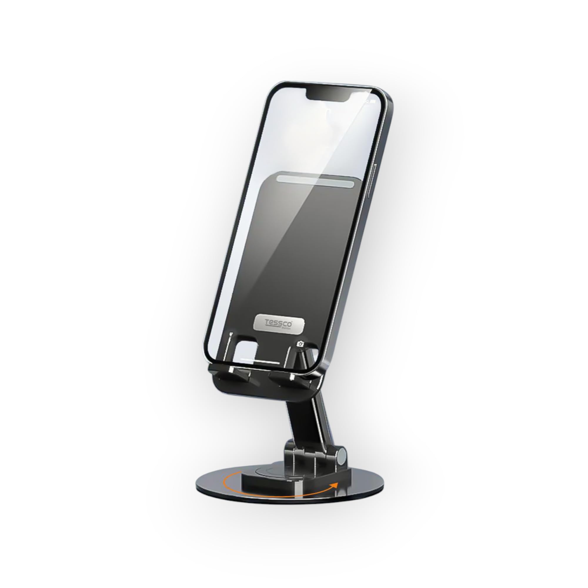 CM Tessco NU-521 Mobile Phone Holder, Black, Foldable Desktop Stand with 360-Degree Rotation, Universal Compatibility for Phones and Tablets-image-40