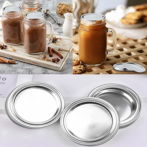 Wodtrue 48Pcs Canning Jar Lids And Bands,Food-Grade Metal Leak-Proof Secure Split-Type Lids With Silicone Seals Rings For Regular Mouth Mason Jars (70Mm) #TOP5