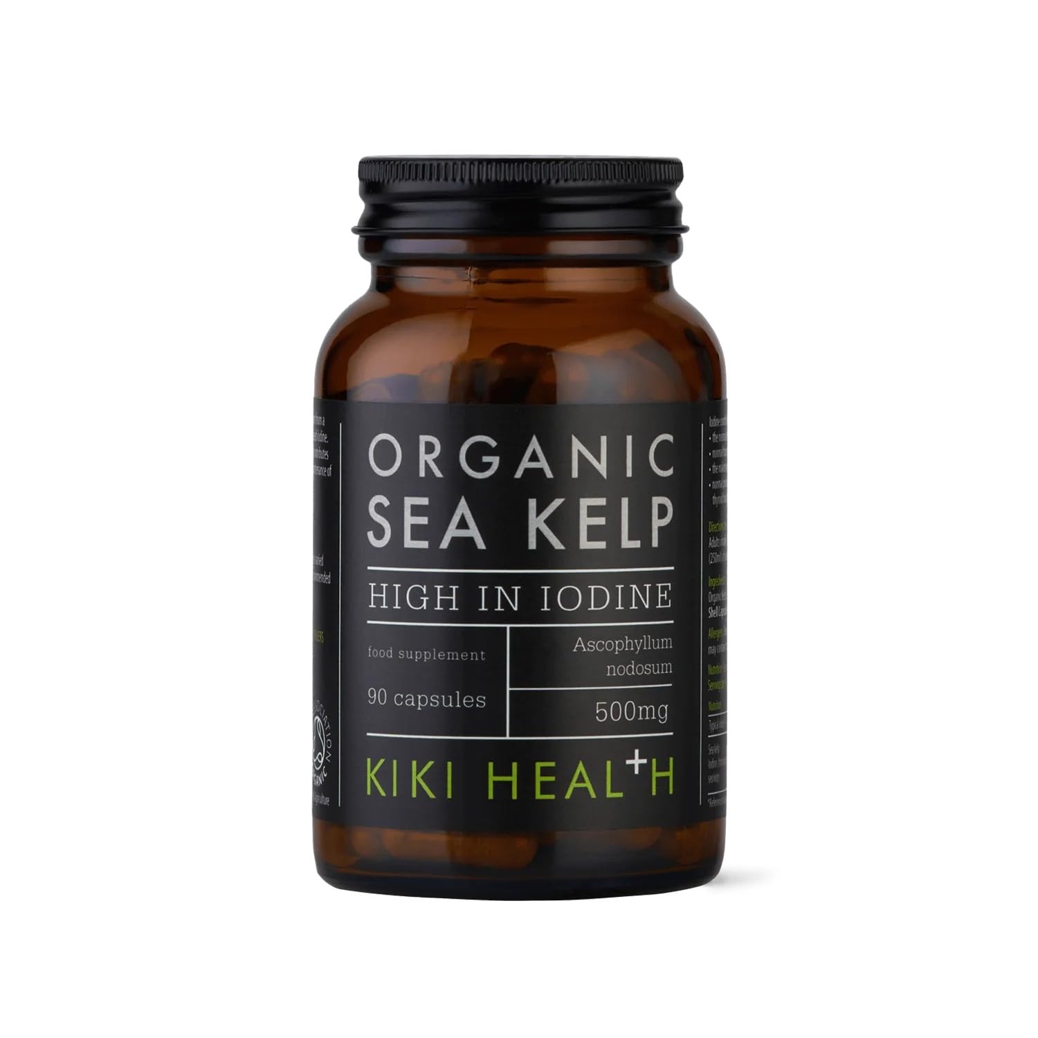 KIKI Health Organic Sea Kelp - 90 Capsules, 500mg | High in Iodine | 100% Plant-Based | No Fillers