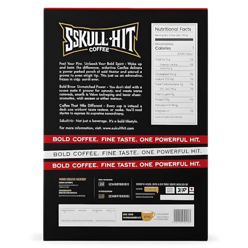 Image of SSKULLHIT Instant Coffee Powder | 100g x 5 Box | 250 Sachets Packs (2g Each) Best for Espresso, Latte & Cappuccino | Hot & Cold Brew Ready | Rich Aromatic Coffee