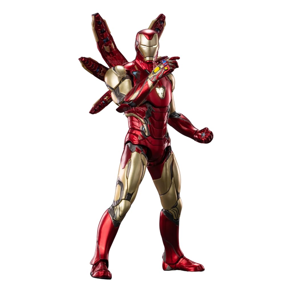 ZD Toys Action Figure - 7 Inch Iron Man Mark 85 with Lights, Interchangeable Parts, Premium Collectibles, Durable PVC Material, Ideal Gift for Collector & Fans, Ages 15+ Years