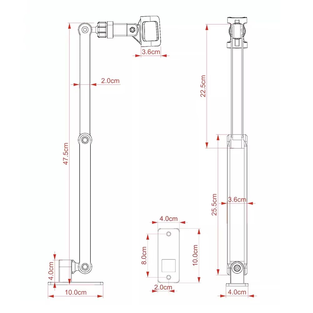 Soporte de Brazo Articulado para Micrófono, Rotación Universal, Plegable y Elevable, de Aleación de Aluminio, para Montaje en Pared