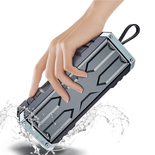 comiso Bluetooth Speaker, 5.3 Rugged Portable Speaker with 20W Stereo Sound, Speakers Bluetooth Wireless IPX7 Waterproof, 24H Playtime, Small Speakers