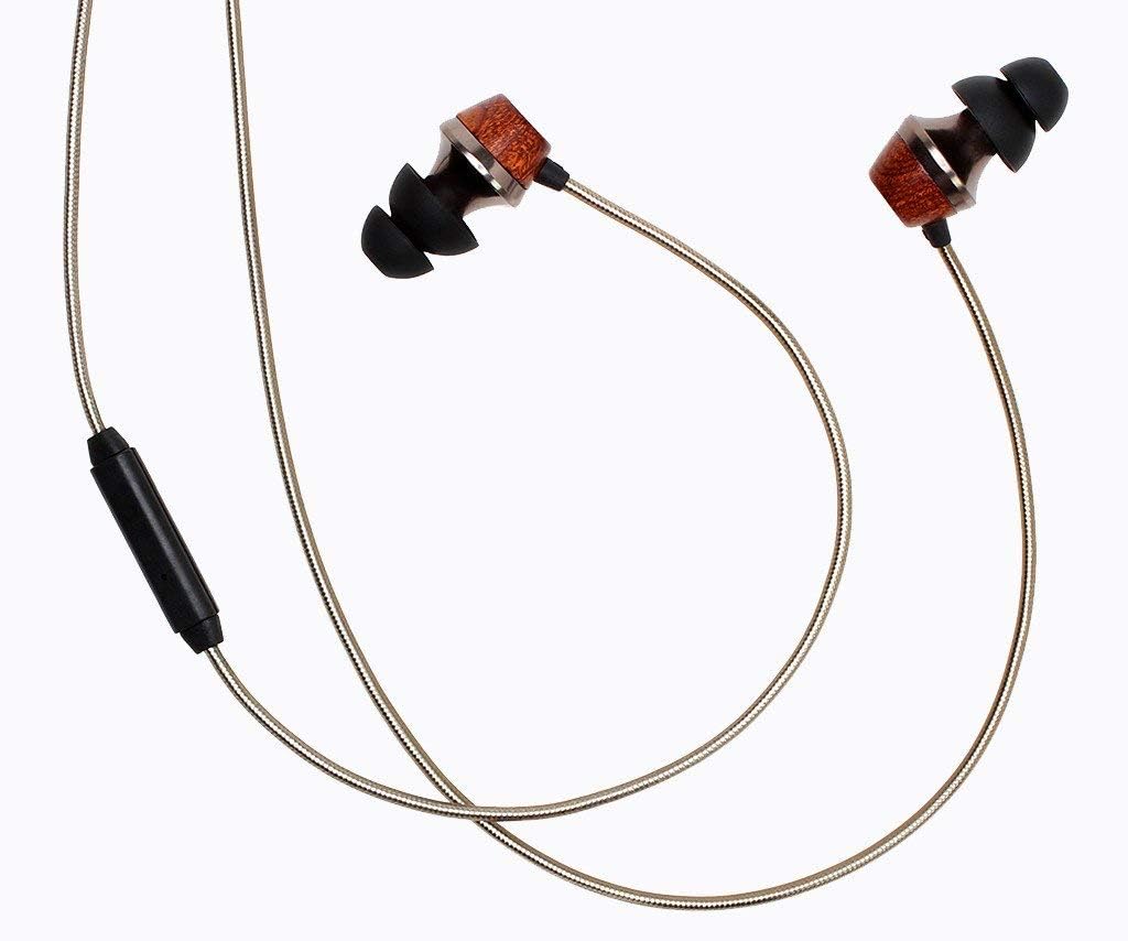 Symphonized ALN 2.0 Premium Genuine Wood In-ear Noise-isolating Headphones|Earbuds|Earphones with Innovative Shield Technology Cable and Mic (Gunmetal)