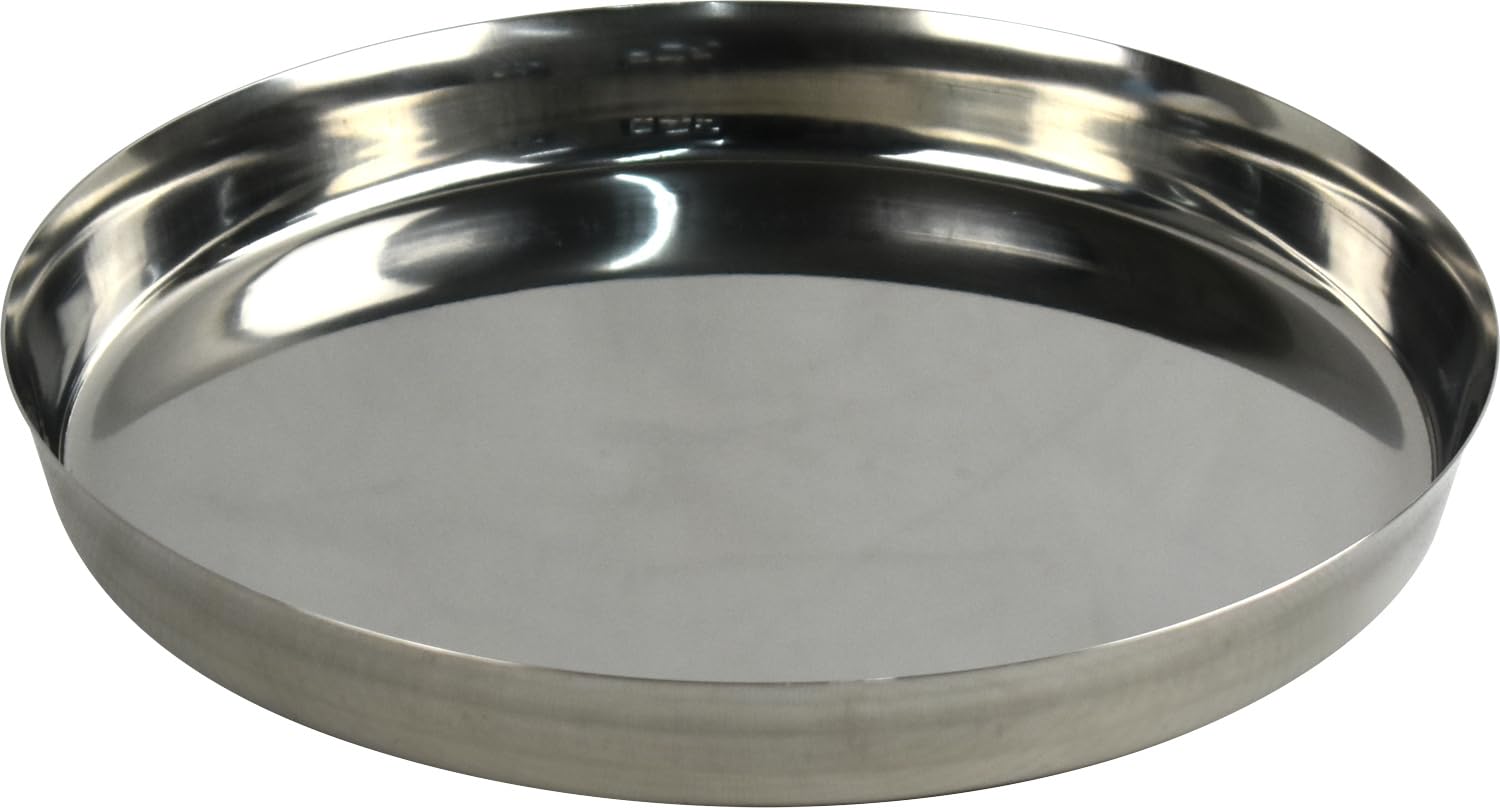 Sterling Ventures Stainless Steel Dinner Plates Thali Steel Plate Unbreakable Lunch & Dinner Dishes Non-Toxin Dinnerware Tableware Round Plates Dishwasher Safe BPA Free Healthy (Thali 33CM)