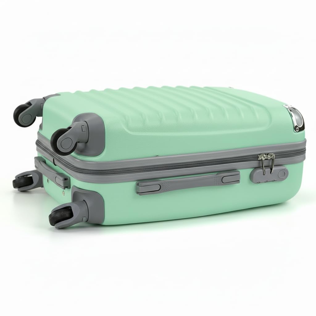 Maleta de Cabina Trolley de Viaje con Neceser a Juego Equipaje de Mano 4 Ruedas 360º Maleta 55x35x20cm y Neceser 34x27x14cm. Comercial, Piloto, Medico. (Verde Agua)