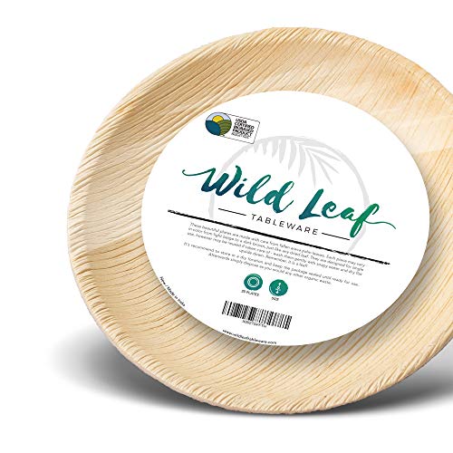 Wild Leaf Tableware Palm Leaf Plates - 6 Inch Round, 25 Pack. Small