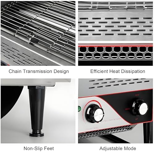 Heavy-Duty Commercial Electric Toaster - 150/300/450 Slices/Hour, 7-Level Stainless Steel Rotating Toaster for Buns, Bagels, Bread & Waffles in Restaurants