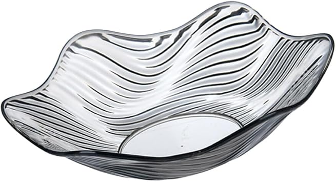 Luxshiny Plastic Fruit Plate 10.15 Inch Design Decorative Candy Dish Snack Bowl Salad Bowl for Home Serving Fruits Biscuits and Candy
