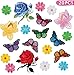 Kissbuty 20 Pcs Flowers Butterfly Iron on Patches Sew on Embroidery Applique Patches for Arts Crafts DIY Decor, Jeans, Jackets, Clothing, Bags(Rose/Lotus/Sun Flower/Butterfly Decorative Patch)