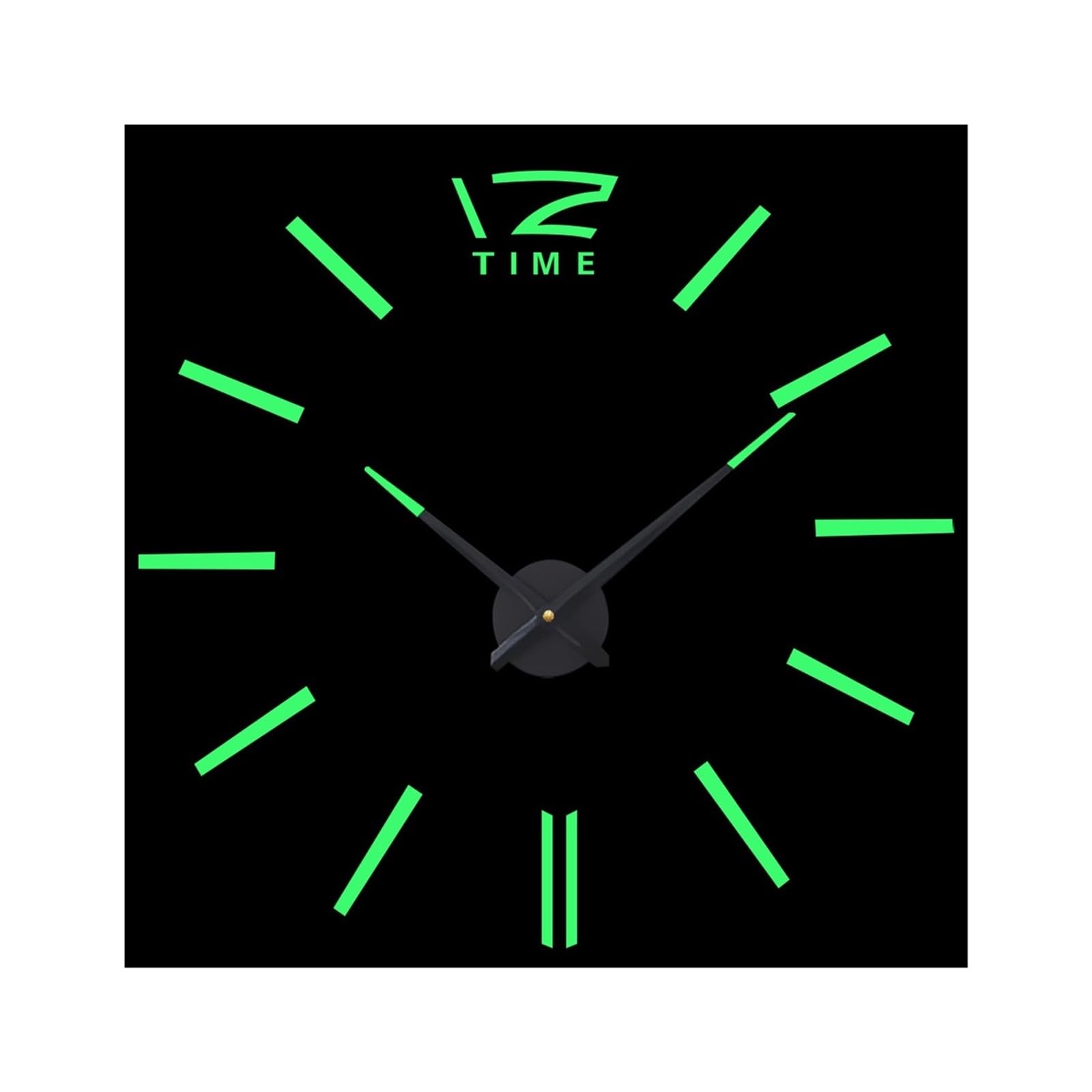 Orologio Da Parete Luminoso Led Orologio Da Parete Grande 27/37/47 Pollici, Acrilico 3D Autoadesivo, Quarzo Silenzioso Per Casa Soggiorno Cucina(47inch(80-120cm) EVA)