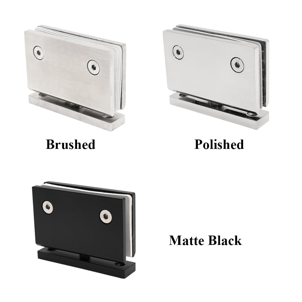 2 cerniere per porte in vetro, cerniere a 360 gradi, cerniere senza cornice, da vetro a vetro, in acciaio inox resistente, per armadietti, vetrine, armadi (rete nera opaca)