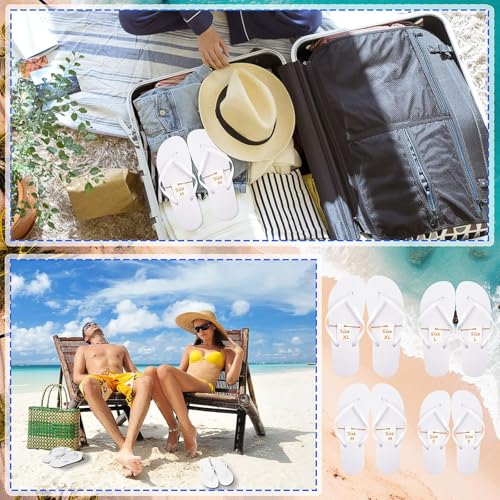 Image of 24 Pairs Flip Flops Bulk for Wedding Party Guest Sandals Hotel Guest Spa Slippers with Size Card Sign and Drawstring Bag