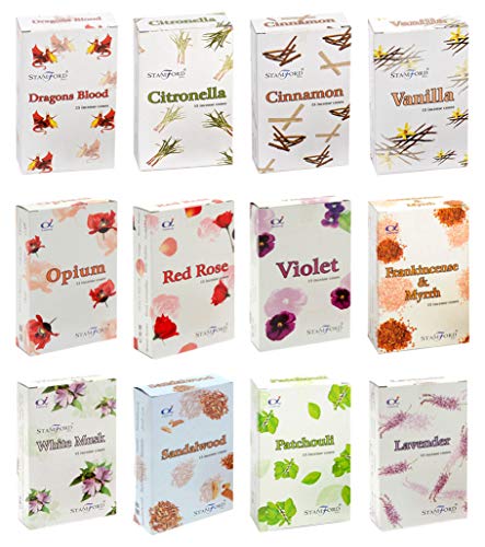 Stamford Floral Incense Cones Set - 12 Packs