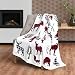 Safdie & Co. Flannel Printed Ribbed 50x60 Wildlife Ultra Soft Throw, Navy Blue