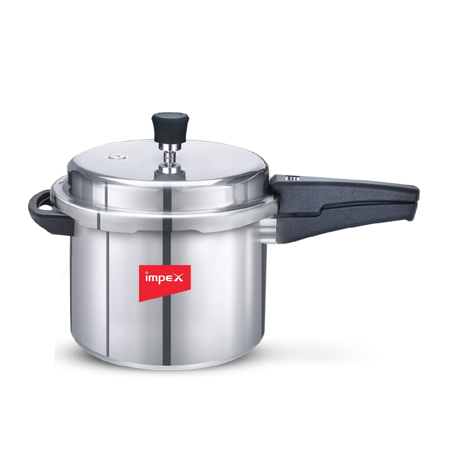 Impex Norma 5 Non Induction Base 5 Litres Aluminium Pressure Cooker With Outer Lid, Silver