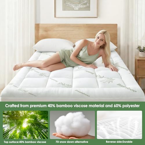 Mattress Topper Viscose Derived from Bamboo, Queen - image 2