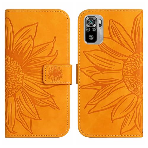 Rfvzubemok Compatible with Xiaomi Poco M5s 4G Cover,Compatible with Xiaomi Poco M5s 4G Flip Kickstand Card Slots Magnetic Closure Phone Case Yellow