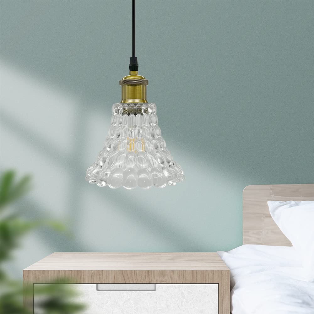 Amazon.co.jp : ペンダントライト ガラス LED電球付き フラワー 北欧
