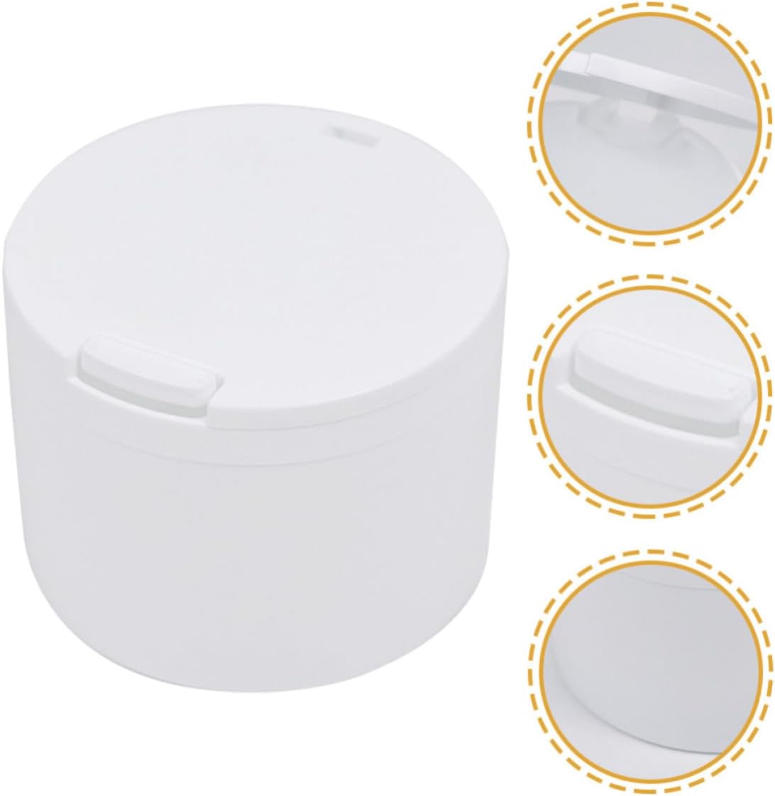 Cabilock 3pcs Plastic Cotton Swab Holders Lids for Bathroom and Dresser, Easy to Open and Close, White Small Storage Boxes to Keep Cotton Swabs and Toothpicks Clean and Organized