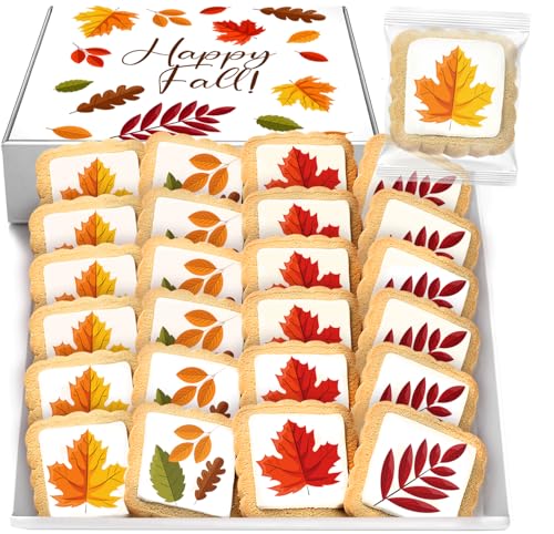 Fall Leaf Cookies Individually Wrapped Leaves themed Theme 24 Pack Bulk for Fall Time