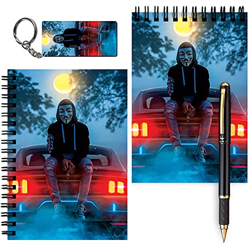Color Empire Printed Message Pads Combo with Keyring | Mask Man on Car | A6 Message Pads | Unrulled Messapads | A6 Size | Pocket Friendly Gift | Mini Journal