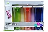 Contigo Autoclose Shake and Go Tumbler, 16-Ounce, Monaco/Citron/Clear with Tangerine, 3-pack