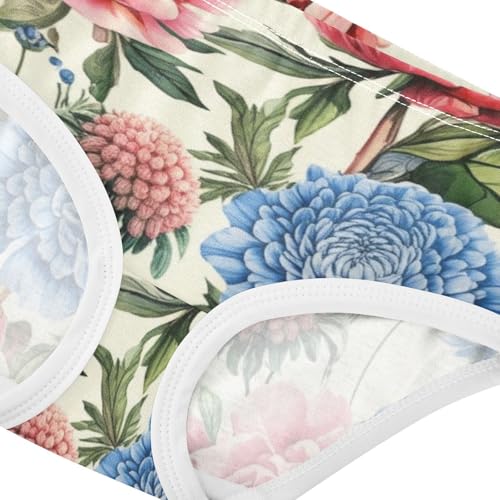Toddler Girls Underwear 2t Cotton Cute Panties Girl Cartoon Briefs Underpants Rose Peony Pink Blue Florals4