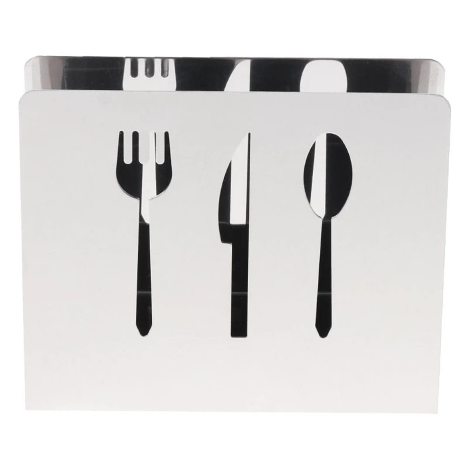Servilletero de acero inoxidable, caja for pañuelos, cubiertos, diseño hueco for comedor, 4 Uds para Cocina(Silver2)