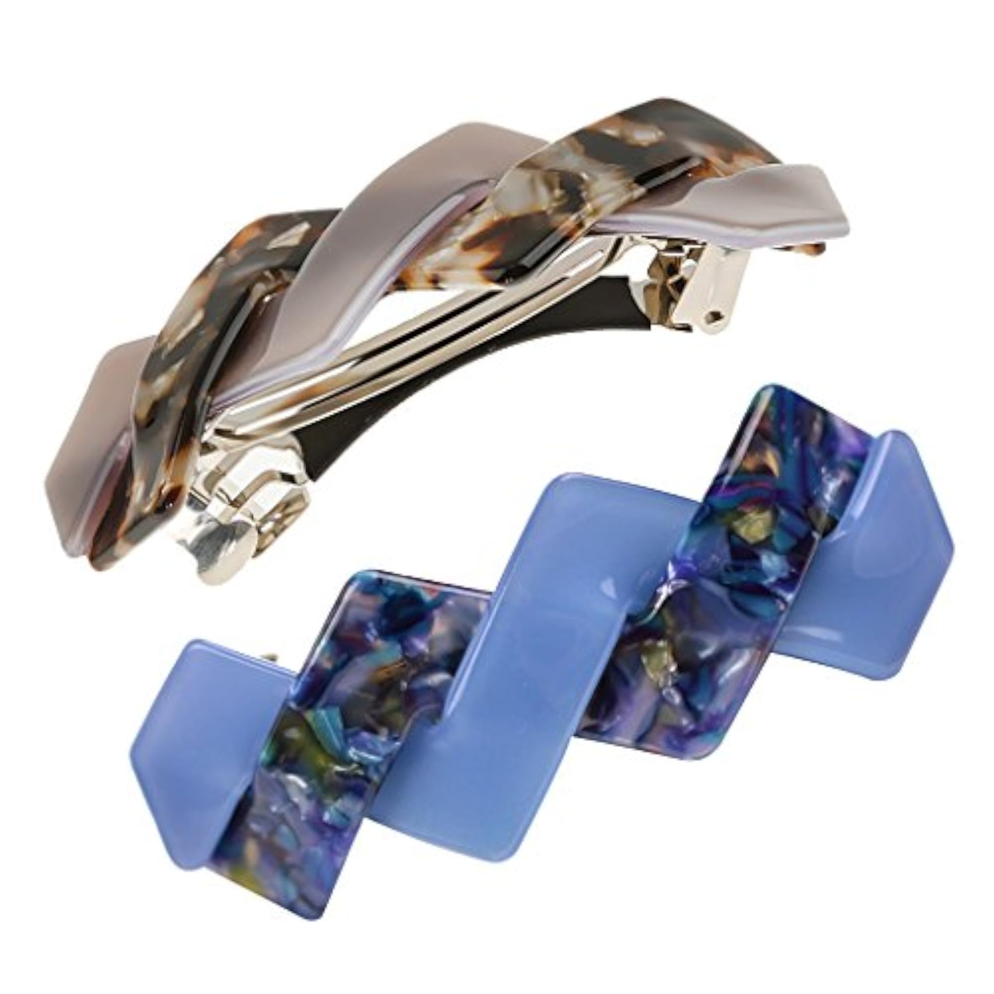 2 Pcs Geometric Shape Sprung Hair Clips, Stylish Accessories