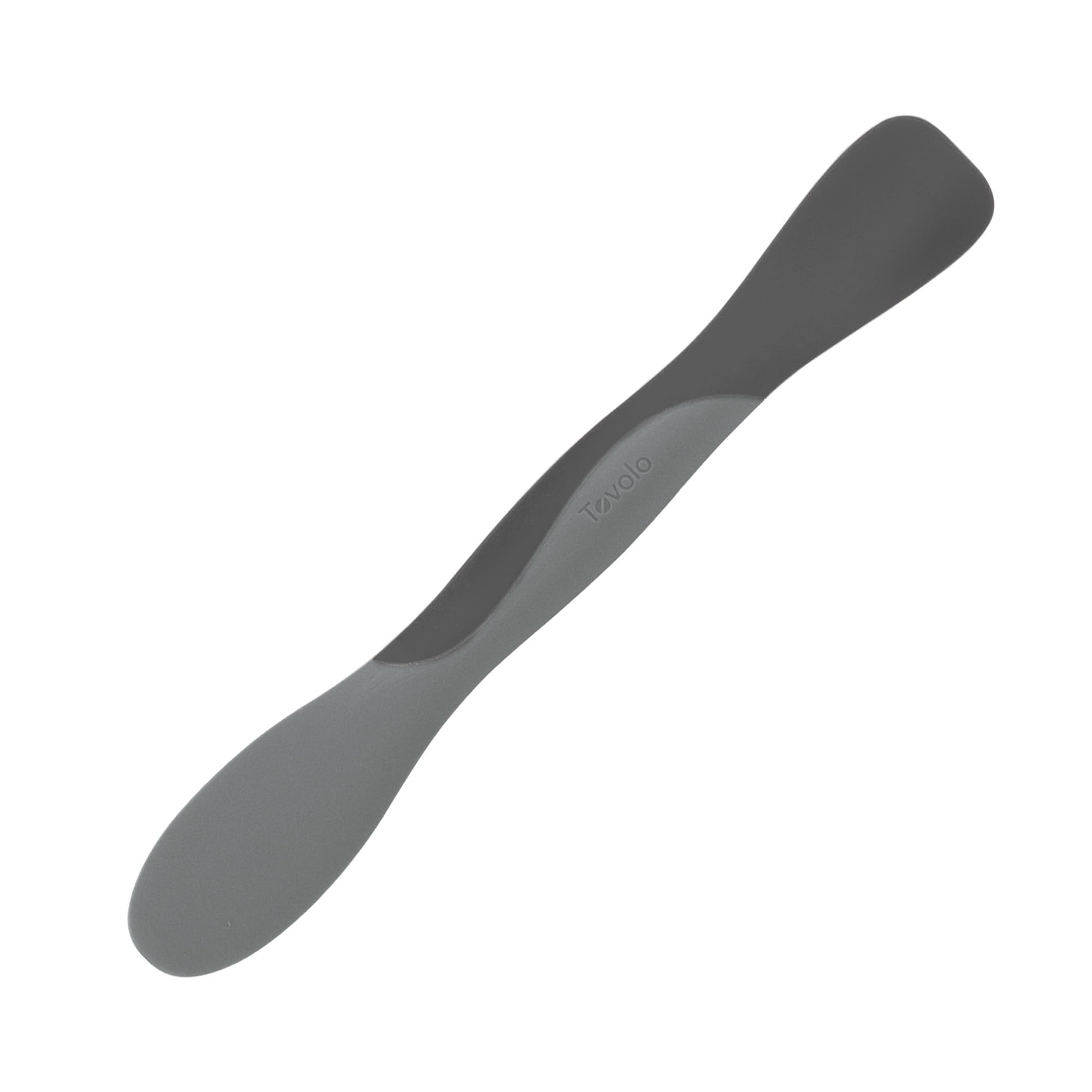 Tovolo Mini Scoop and Spread Tool for Kitchen Meal Prep Small Sandwich Spreader Spatula for Peanut Butter Jelly, Silicone BPA Free Dishwasher Safe Scooper Spreader, Charcoal and Oyster Gray