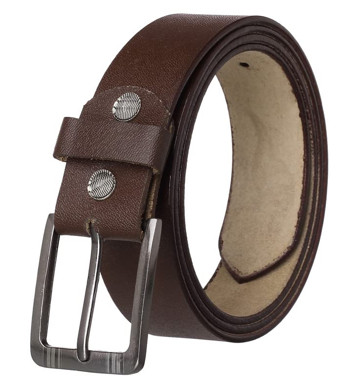 KAI'SThe Express Top Genuine Leather Handmade Belt for Men 42 inches length Adjustable size fits Waist 32-40 inches - Brown - Laker