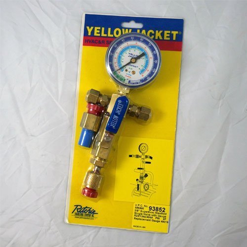 Yellow Jacket 93852 Evacuation Manifolds, Single Valve with LoSide
