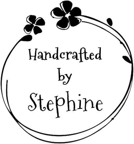 Sello personalizado con nombre, diseño de marco redondo de flores, hecho a mano con amor, sello de goma autoentintado 1.5, rojo, negro, morado,